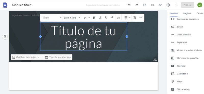 Agregar medios a google sites